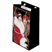 ヴィンテージアールデコレディースクリスマスホリデー スモールペーパーバッグ (裏面アングル)