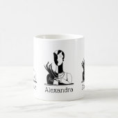 ヴィンテージアールデコレディーピアスブラックトランプ コーヒーマグカップ (中央)