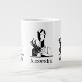 ヴィンテージアールデコレディーピアスブラックトランプ ジャンボコーヒーマグカップ (正面)