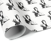 ヴィンテージアールデコレディーピアスブラックトランプ ラッピングペーパー (ロールコーナー)