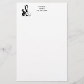 ヴィンテージアールデコレディーピアスブラックトランプ 便箋 (正面)