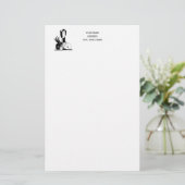 ヴィンテージアールデコレディーピアスブラックトランプ 便箋 (スタンド正面)