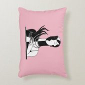 ヴィンテージアールデコレディ(真珠の黒い白) アクセントクッション (正面(垂直))