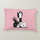 ヴィンテージアールデコレディ(真珠の黒い白) アクセントクッション (裏面)