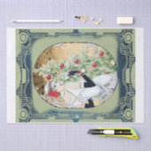 ヴィンテージアールデコレトロレディークリスマスデクページ 薄葉紙 (クラフト)