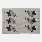 ヴィンテージアールデコレパード柄の女性 キッチンタオル (横)