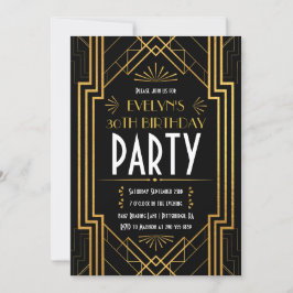 ヴィンテージアールデコローアリング20s誕生日 招待状