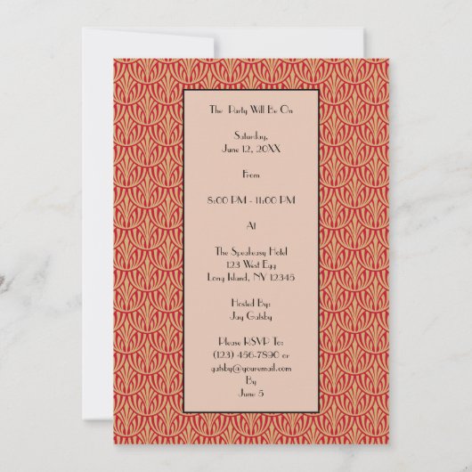 ヴィンテージアールデコローリング20の招待状 招待状 (裏面)