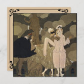 ヴィンテージアールデコ仮装コスチュームパーティー 招待状 (正面/裏面)