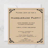 ヴィンテージアールデコ仮装コスチュームパーティー 招待状 (裏面)