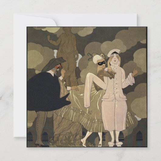 ヴィンテージアールデコ仮装コスチュームパーティー 招待状 (正面)