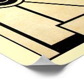 ヴィンテージアールデコ作業車および機械作業者 ポスター (角)