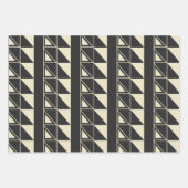 ヴィンテージアールデコ図形（白黒） ラッピングペーパーシート (正面3)
