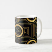 ヴィンテージアールデコ壁紙パターン コーヒーマグカップ (正面右)