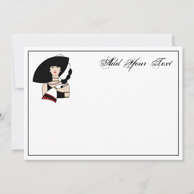 ヴィンテージアールデコ女性の帽子手袋カラー (正面)