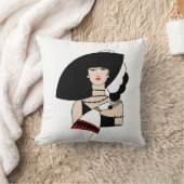 ヴィンテージアールデコ女性の帽子手袋カラー クッション (ブランケット)