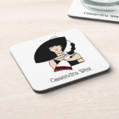 ヴィンテージアールデコ女性の帽子手袋カラー コースター (左側)