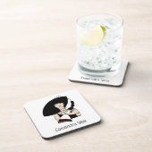 ヴィンテージアールデコ女性の帽子手袋カラー コースター (右側)