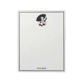 ヴィンテージアールデコ女性の帽子手袋カラー ノートパッド