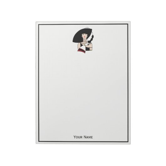 ヴィンテージアールデコ女性の帽子手袋カラー ノートパッド (回転)