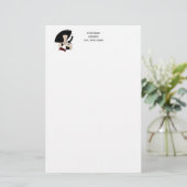 ヴィンテージアールデコ女性の帽子手袋カラー 便箋 (スタンド正面)