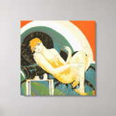 ヴィンテージアールデコ女性ソファ、チョンプレ キャンバスプリント (正面)