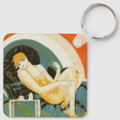 ヴィンテージアールデコ女性ソファ、チョンプレ キーホルダー (裏面)