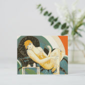 ヴィンテージアールデコ女性ソファ、チョンプレ ポストカード (スタンド正面)