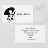 ヴィンテージアールデコ女性用帽子手袋RL 名刺 (正面/裏面)