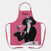ヴィンテージアールデコ女性、アフタヌーンティーとカップケーキ エプロン (正面)
