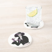 ヴィンテージアールデコ女性、アフタヌーンティーとカップケーキ コースター (側面)