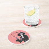 ヴィンテージアールデコ女性、アフタヌーンティーとカップケーキ コースター (側面)