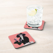 ヴィンテージアールデコ女性、アフタヌーンティーとカップケーキ コースター (右側)