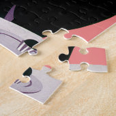 ヴィンテージアールデコ女性、アフタヌーンティーとカップケーキ ジグソーパズル (側面)