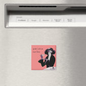 ヴィンテージアールデコ女性、アフタヌーンティーとカップケーキ マグネット (インサイチュ (食洗機))