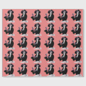 ヴィンテージアールデコ女性、アフタヌーンティーとカップケーキ ラッピングペーパー (フラット)