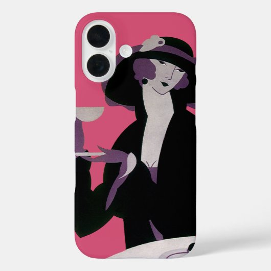 ヴィンテージアールデコ女性、アフタヌーンティーとカップケーキ Case-Mate iPhoneケース (裏面)