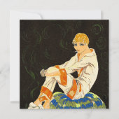 ヴィンテージアールデコ女性、喫煙by S. Chompre (正面)