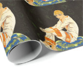 ヴィンテージアールデコ女性、喫煙by S. Chompre ラッピングペーパー (ロールコーナー)