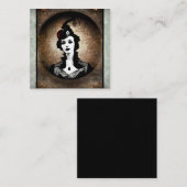 ヴィンテージアールデコ帽子をかぶった女性 スクエア名刺 (正面/裏面)