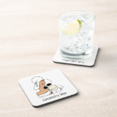 ヴィンテージアールデコ帽子Cをかぶった花付き女性 コースター (右側)