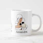 ヴィンテージアールデコ帽子Cをかぶった花付き女性 ジャンボコーヒーマグカップ (右)