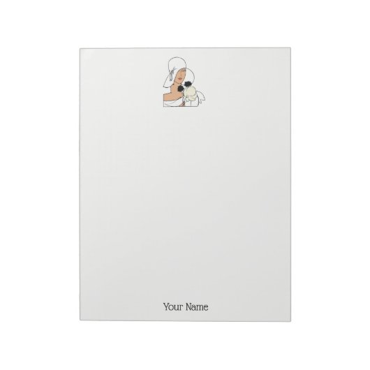 ヴィンテージアールデコ帽子Cをかぶった花付き女性 ノートパッド (回転)