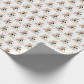 ヴィンテージアールデコ帽子Cをかぶった花付き女性 ラッピングペーパー (角)