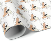 ヴィンテージアールデコ帽子Cをかぶった花付き女性 ラッピングペーパー (ロールコーナー)