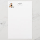 ヴィンテージアールデコ帽子Cをかぶった花付き女性 便箋 (正面)