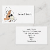 ヴィンテージアールデコ帽子Cをかぶった花付き女性 名刺 (正面/裏面)