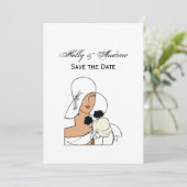 ヴィンテージアールデコ帽子Cをかぶった花付き女性 招待状 (スタンド正面)