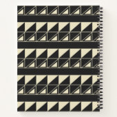 ヴィンテージアールデコ幾何学的（黒） パーソナライズされた ノートブック (裏面)