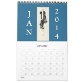 ヴィンテージアールデコ広告ファッションの2014年カレンダー カレンダー (1月 2026)